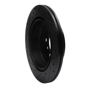 BMW 325XI Brake Rotor (1) - Rear Right - R1 Concepts - Drilled & Slotted - Black - `06-`20